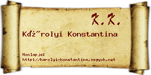 Károlyi Konstantina névjegykártya